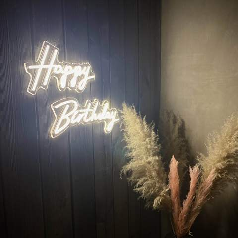 split neon sign for shop